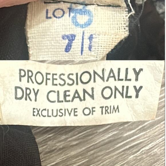 VTG 60-70s Black Chiffon Tiered Midi Dress Pink Floral Coquette Fairy Cottage XS - Picture 12 of 12